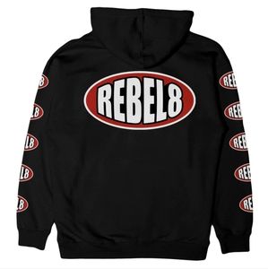 Rebel8 Huge Black hoodie Unisex / Men's Pullover Sweatshirt Basic Logo